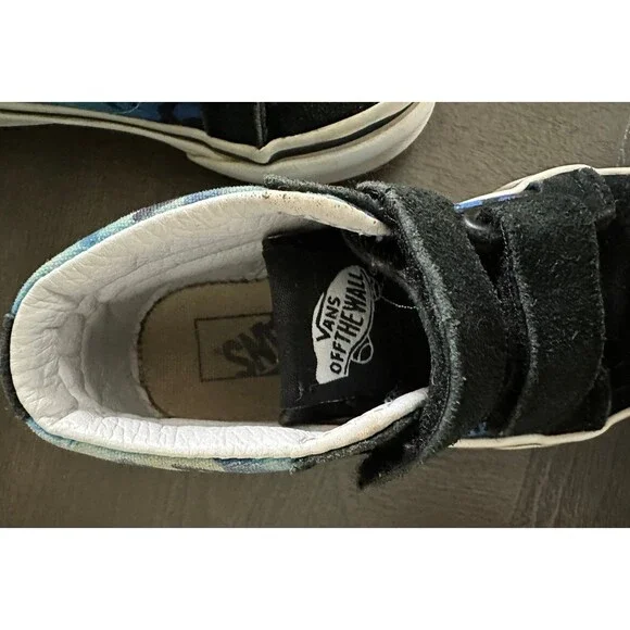 Vans Kids 10.5 Shark Print SK8 Shoes Black Blue - Picture 6 of 7